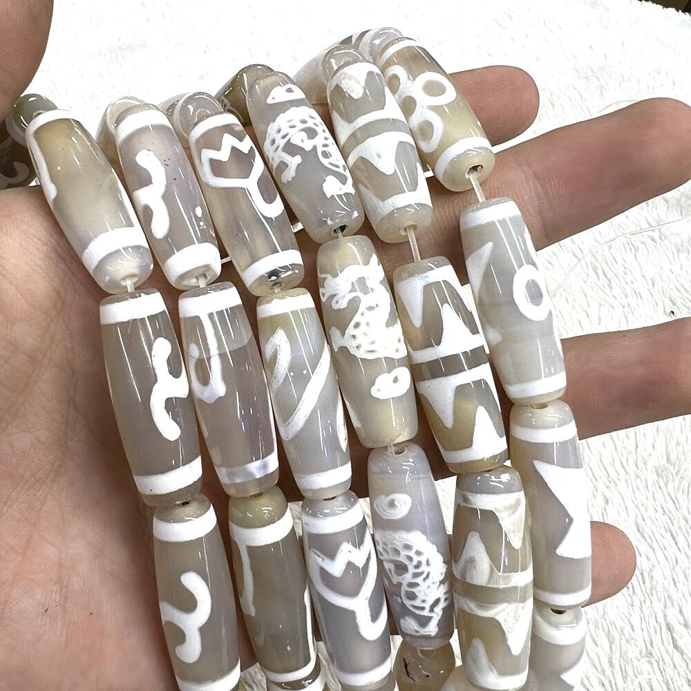 Jewelry Making Store - 30 mm witte Tibetaanse 12 patronen