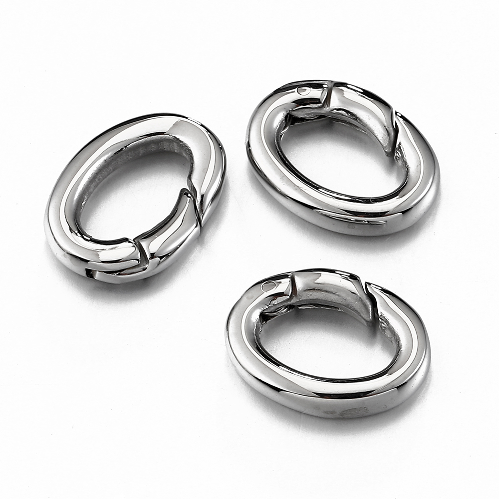 Jewelry Making Hoops - 2Pcs/1Pc Rvs Lente Karabijn Oval Connector