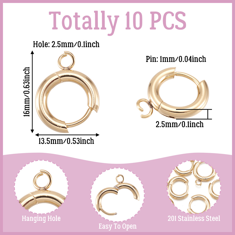 10 stuks 201 roestvrijstalen h - Jewelry Making Hoops recensie en prijs